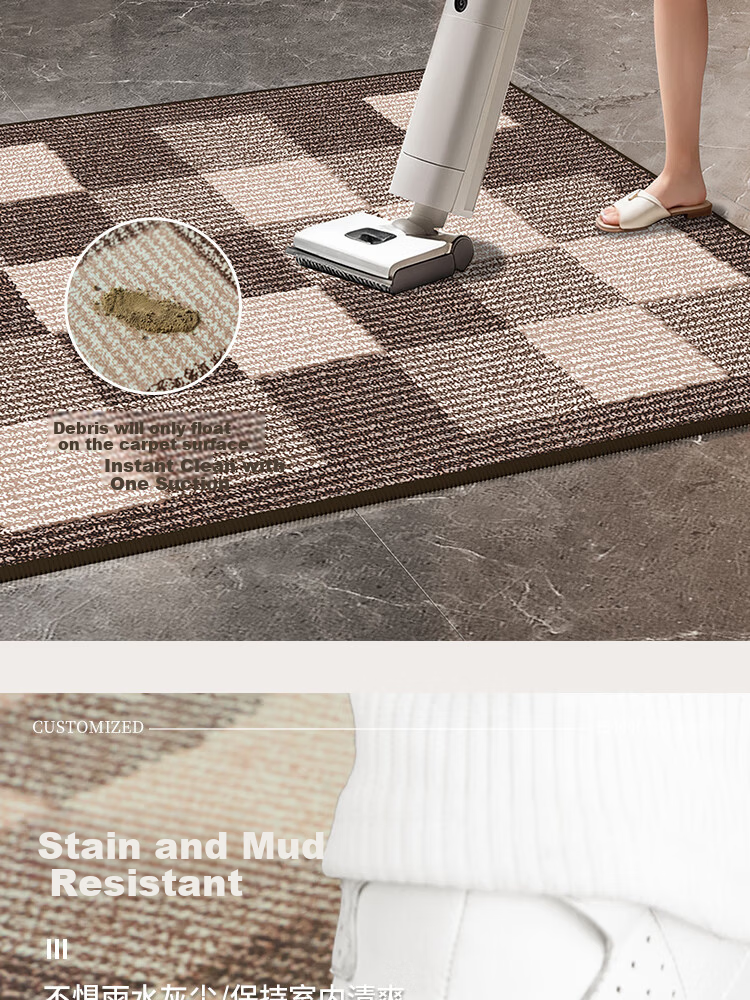 Bodisi Entry Door Mat, Cuttable Dirt-Resistant Non-Slip American Style Entrance Rug, 120*80CM 3