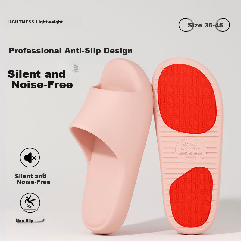 Yuzhaolin Elderly Non-Slip Slippers Unisex Home Bathroom Anti-Odor Cool Slippers YG444 Pink Size 36-37