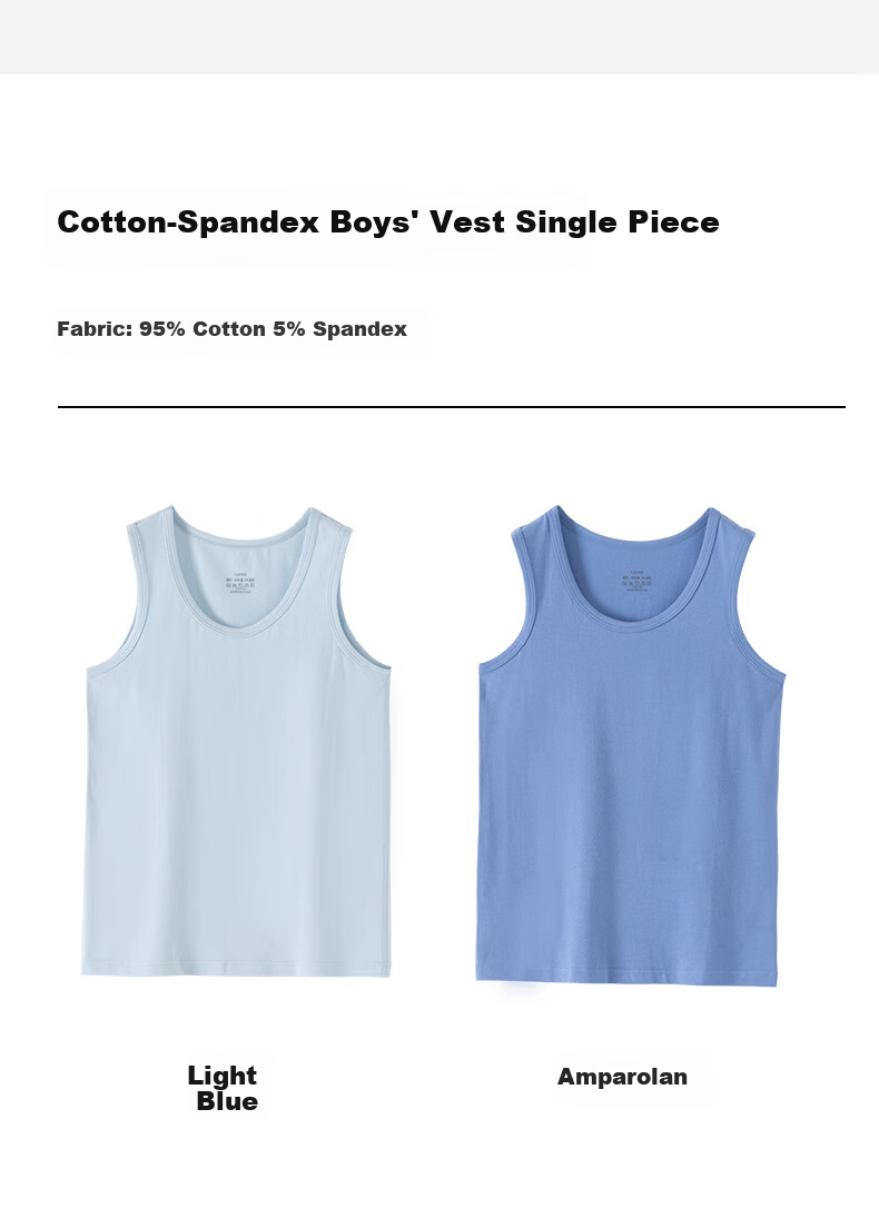 Dingguagua Kids Cotton Vest Boys' Pure Cotton Undershirt Basic Sleeveless Top Green 170 6