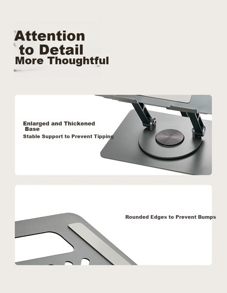 JD Jingzao Laptop Stand Tablet Cooler 360° Rotatable Stepless Adjustable Foldable Compatible with Apple Xiaomi Lenovo Legion Portable Floating Display Vertical Heightening Desk 9