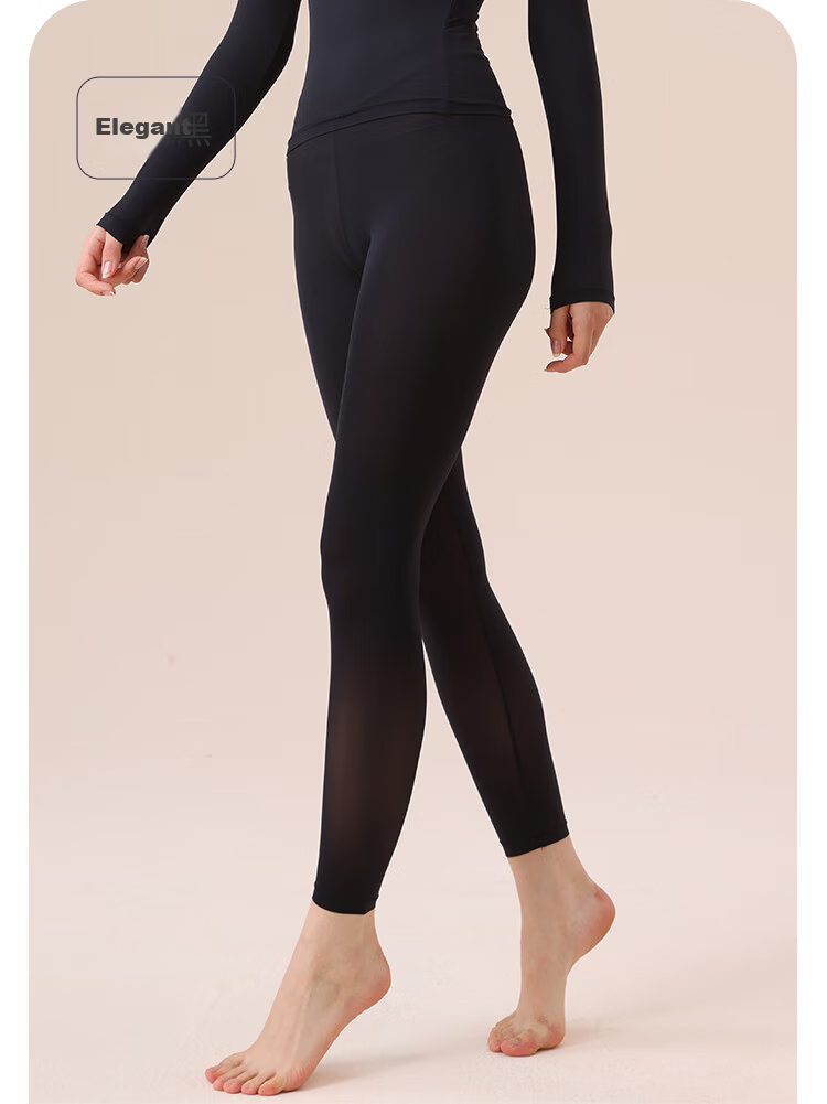 MiiOW Hyaluronic Acid Beauty Autumn Pants for Women, Ultra-Thin Seamless Thermal Underwear, Face Mask Warm Leggings, Black L 8