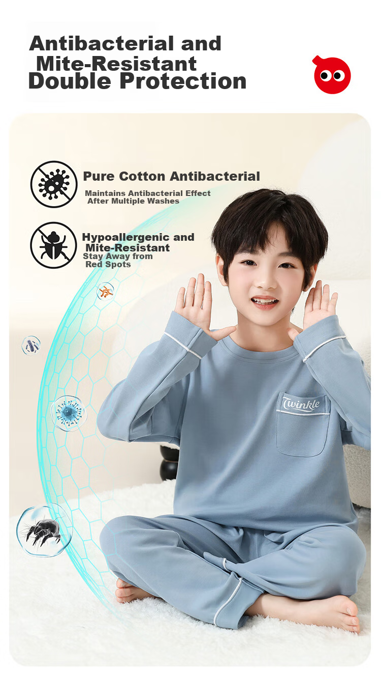 Hodo Kids 2025 New Boys' Pajamas Spring Summer Cotton Children's Homewear Set Pure Cotton for Boys and Older Children 3