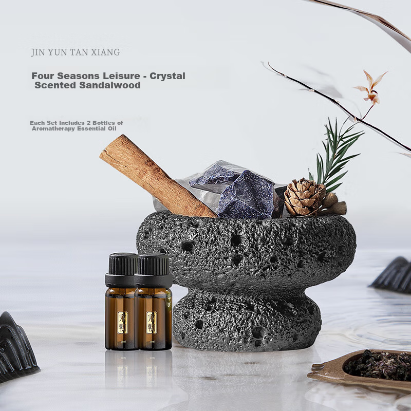 Song Dynasty Four Seasons Leisure Courtyard Aromatherapy Incense Long-lasting Fragrance for Bedroom Birthday Niche Wedding Mother's Day Gift Crystal Rhythm Sandalwood
