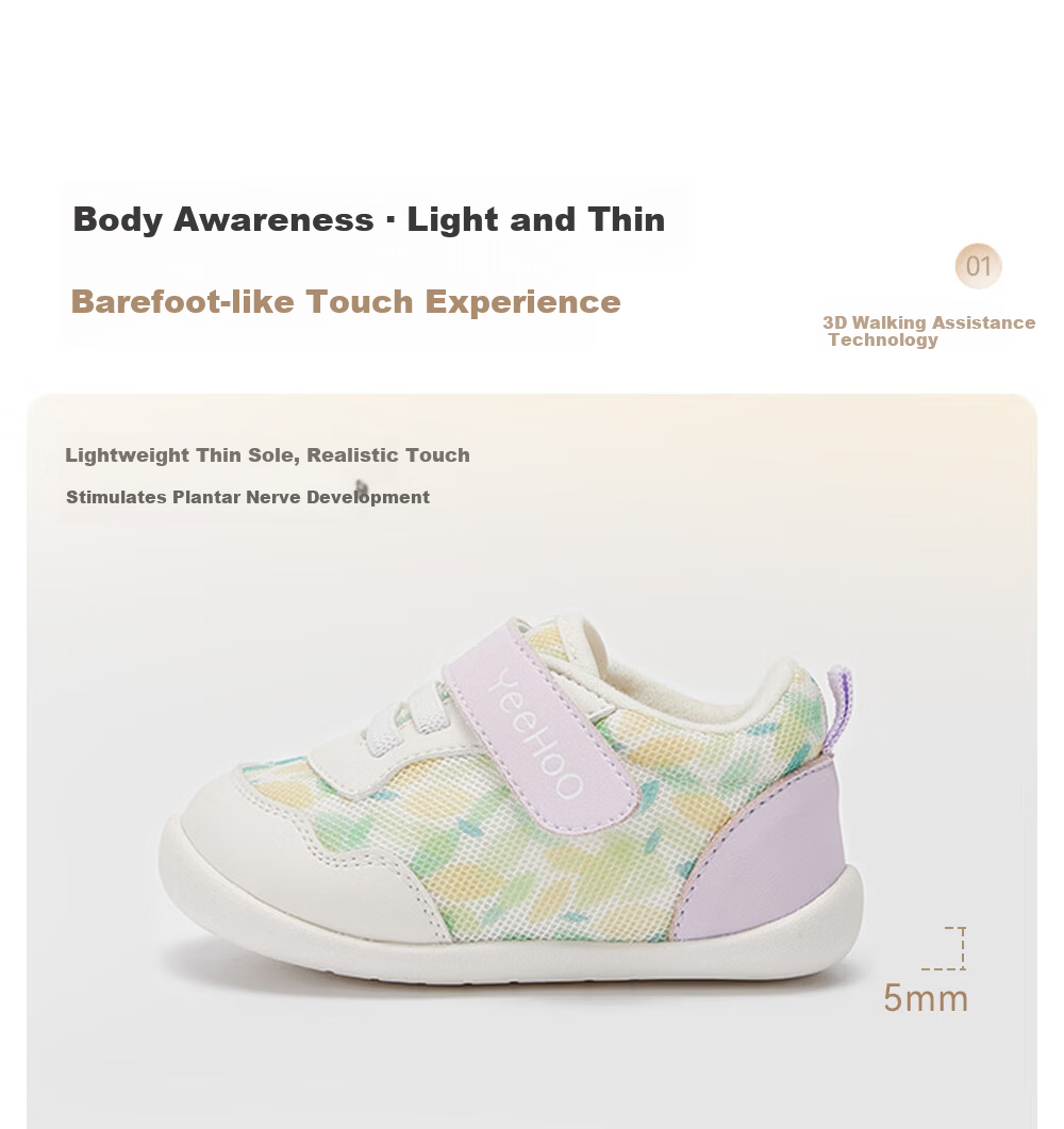 YEEHOO Baby Pre-Walking Shoes Antibacterial Autumn Casual Shoes Spring and Autumn Indoor Comfortable Baby Shoes for Girls 5