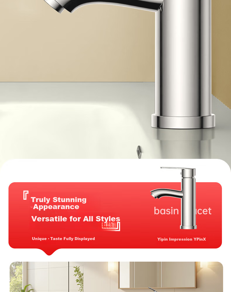Yipinyinxiang Bathroom Faucet, Hot And Cold Basin Tap, Double Or Triple Hole Washbasin Faucet, Bathroom Tap 18