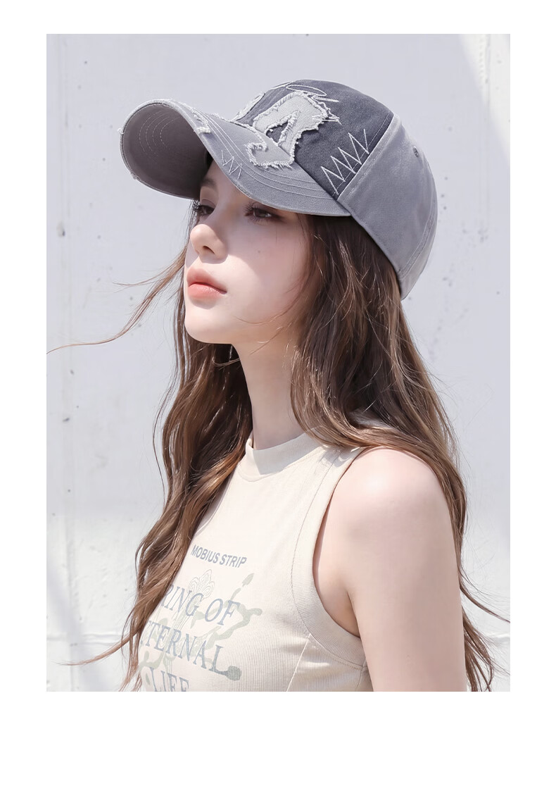 CACUSS Women's Summer Fashion Trendy Colorblock Distressed Edge Baseball Cap Outdoor Sun Hat Pink Purple 3