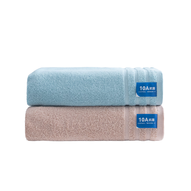 JD Jingzao 10A Antibacterial 100% Xinjiang Cotton Pure Cotton Towels 2-Pack Non-Shedding Absorbent Face Towels Pink+Blue