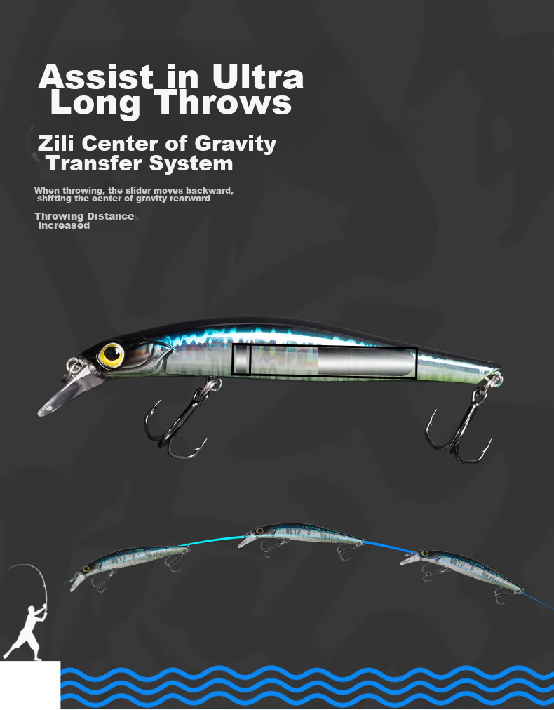 Guowangliya Lure Fishing Bait, Invisible Sinking Minnow Lure, Long-Distance Casting, Wiggling And Sinking, for Sea Bass, Perch Fish And Bass 14