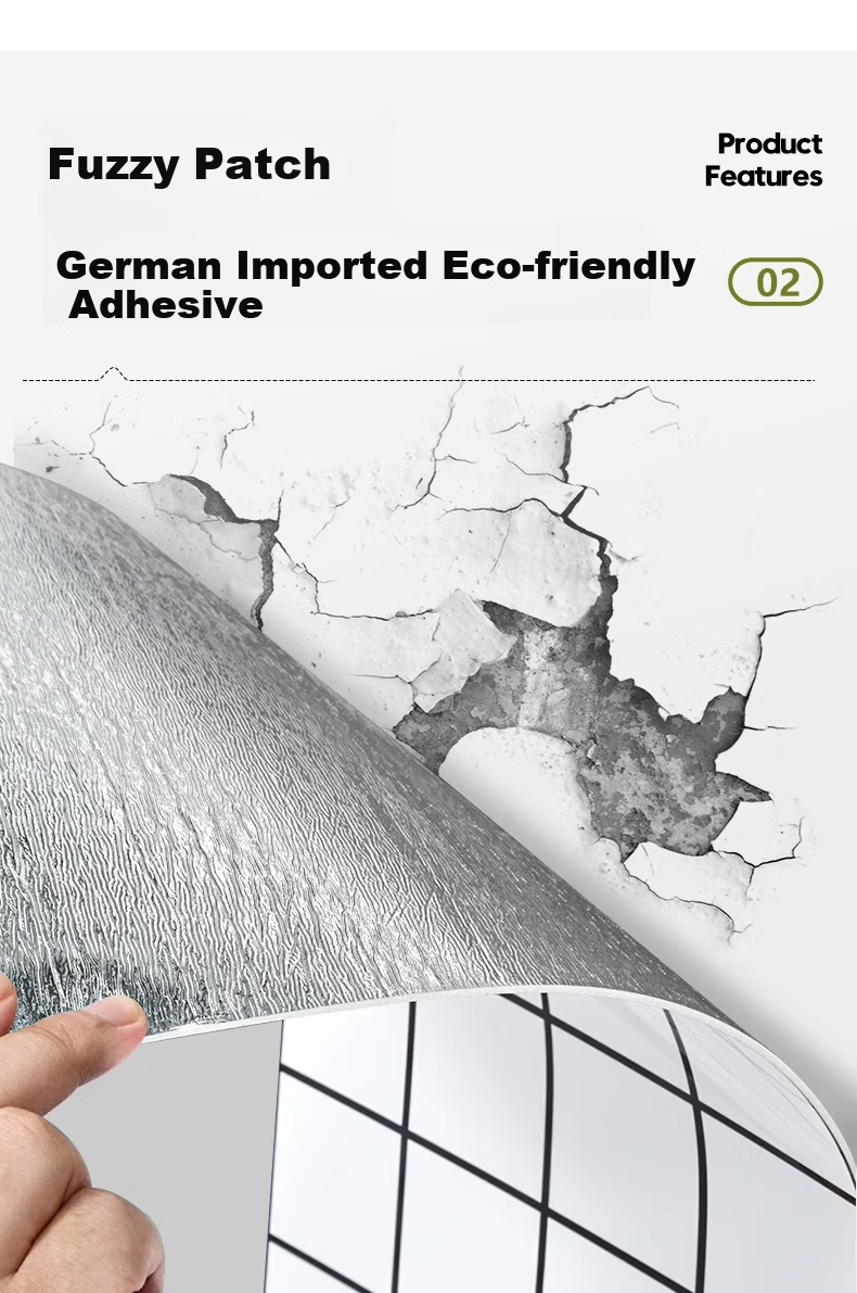 Quanpinwu Imitation Tile Self-Adhesive Waterproof Bathroom Wall Sticker Jazz Gray 5 Pieces 4