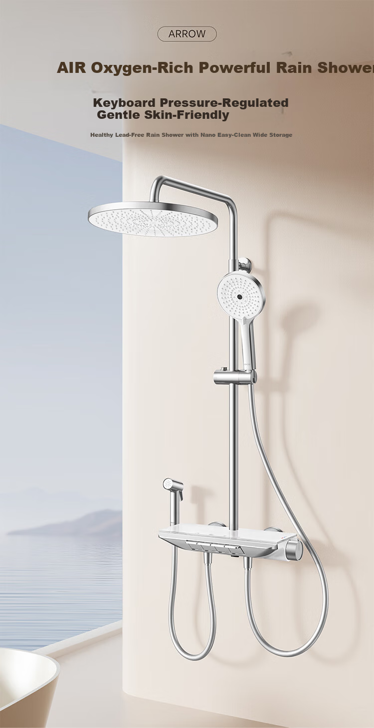 ARROW Shower Set Four-Function Pressurized Keypad Overhead Shower Complete Set 2