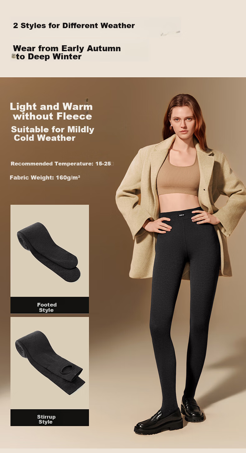 Herbal Original New Thermal Pants Outerwear Leggings Cold-Resistant Cotton Pants for Women Medium Gray Light Warm Footed L 12