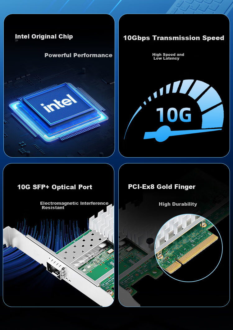 Hoodblue 2.5G Ethernet PCI-E Network Card Intel Chipset 2500Mbps Desktop NAS Server Internal 2.5G Network Card HBE25M2-T1 2