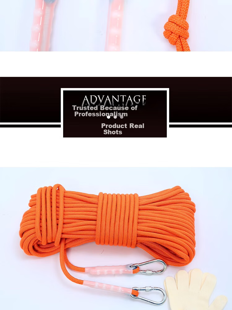 Guangjia 8mm 100m Outdoor Durable Polypropylene Clothesline with Double Hooks for Hanging Clothes and Bedding 8