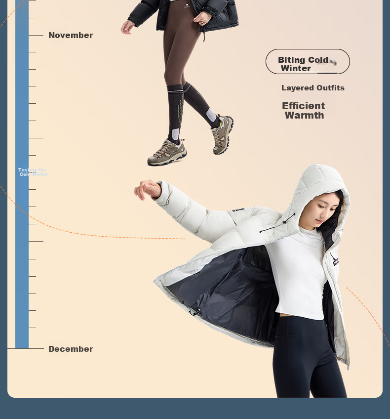 Penguin Camel Collaboration "Thermal" Unisex Outdoor Thickened Hooded Down Jacket M34CR07725 22