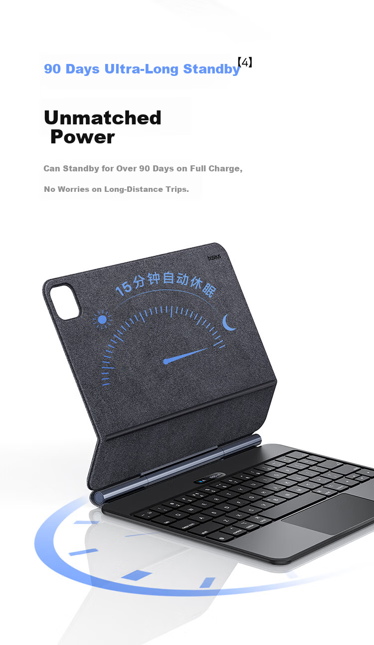 Baseus [2026 Upgrade] iPad Magic Keyboard Protective Case Integrated for iPad Air 8/7/6 13-inch / Pro 2022-2023 12.9-inch 15