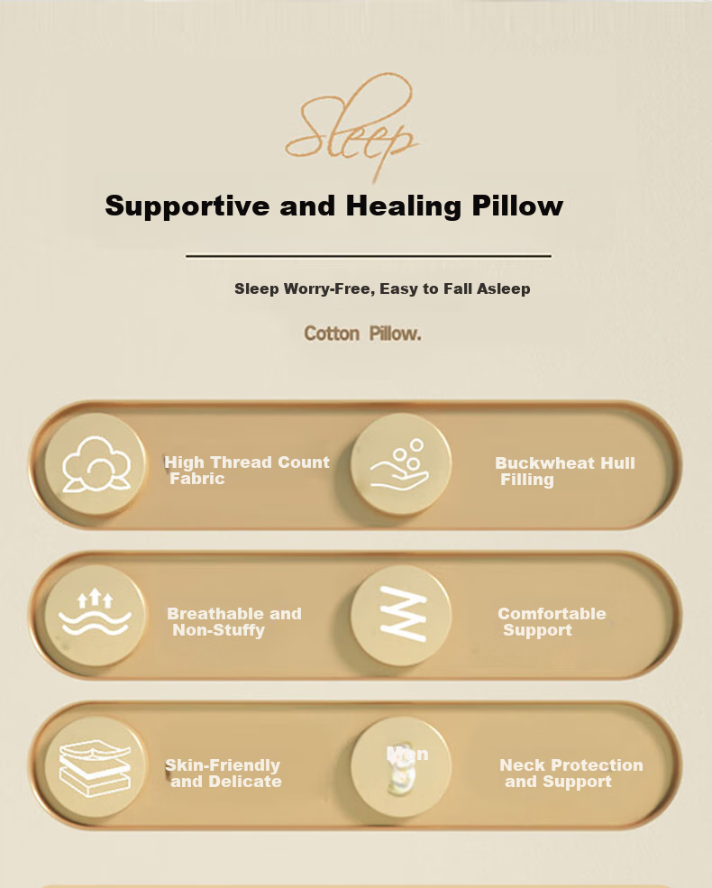 Yalu Pure Buckwheat Pillow Neck Support Sleep Aid Cotton Pillow Core Single Summer Student Sea Salt Blue Pack of One 3