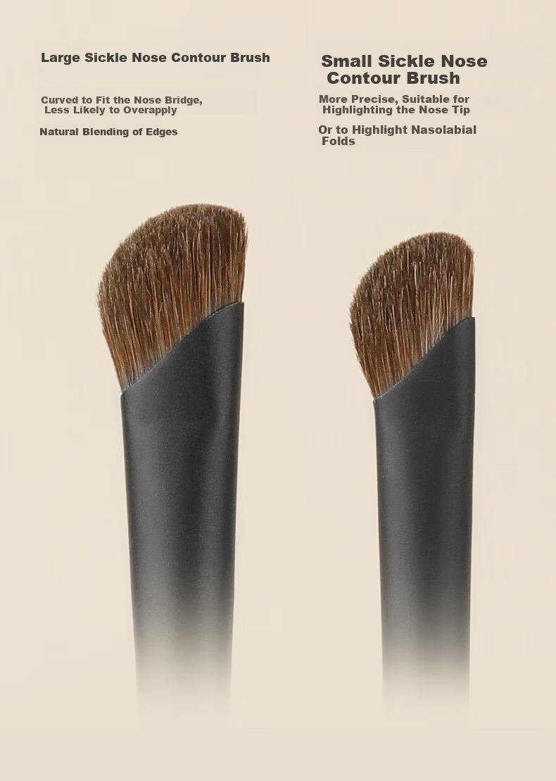 MSQ Starry Small Sickle Nose Contour Brush Nose Wing Blending Shading Brush Animal Hair Horse Hair Natural 3D Makeup Effect 5