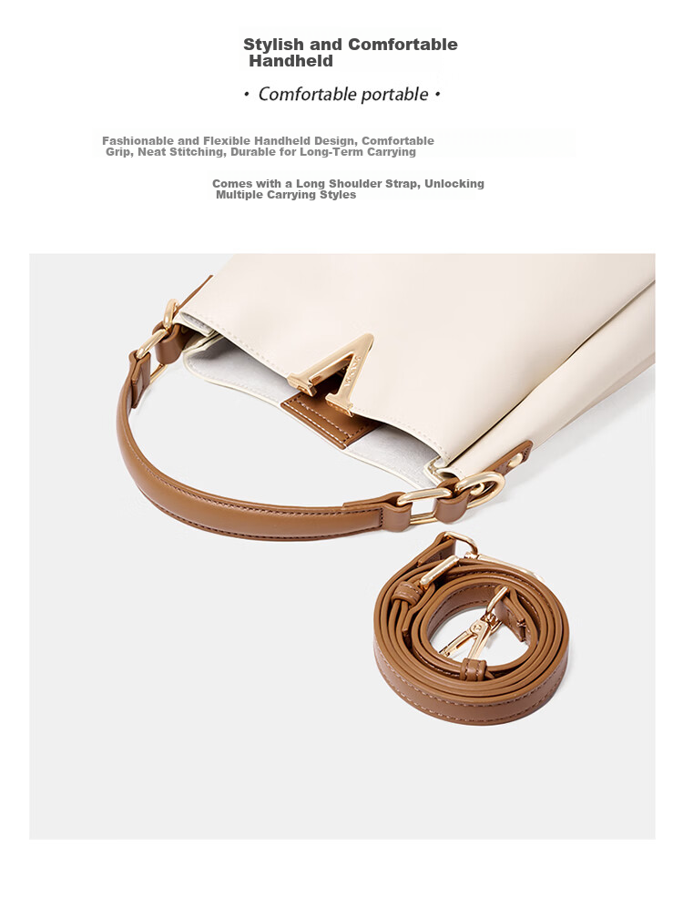 Aokang Women's Trendy Cowhide Handheld Bucket Bag Luxury Crossbody Shoulder Bag Birthday Mother's Day Gift for Mom and Wife 8
