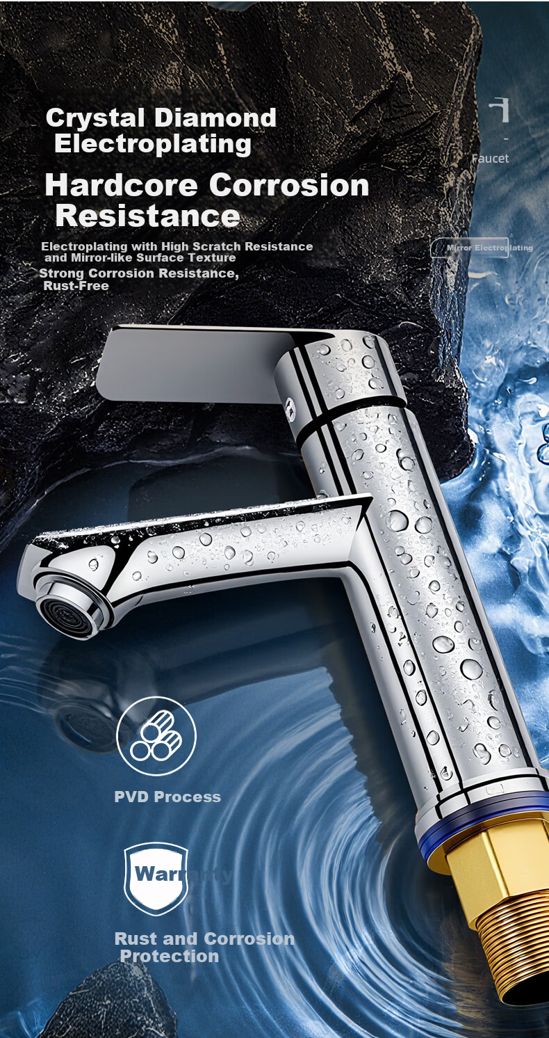 Baihan Basin Faucet Bathroom Sink Faucet Washbasin Splash-proof Hot and Cold Water Faucet 14