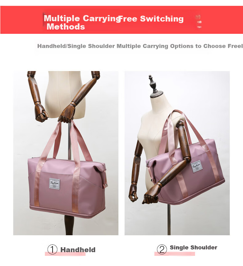 Tangshi Large Capacity Travel Luggage Bag for Women with Wheels Lightweight Foldable Durable Handheld Travel Bag 5