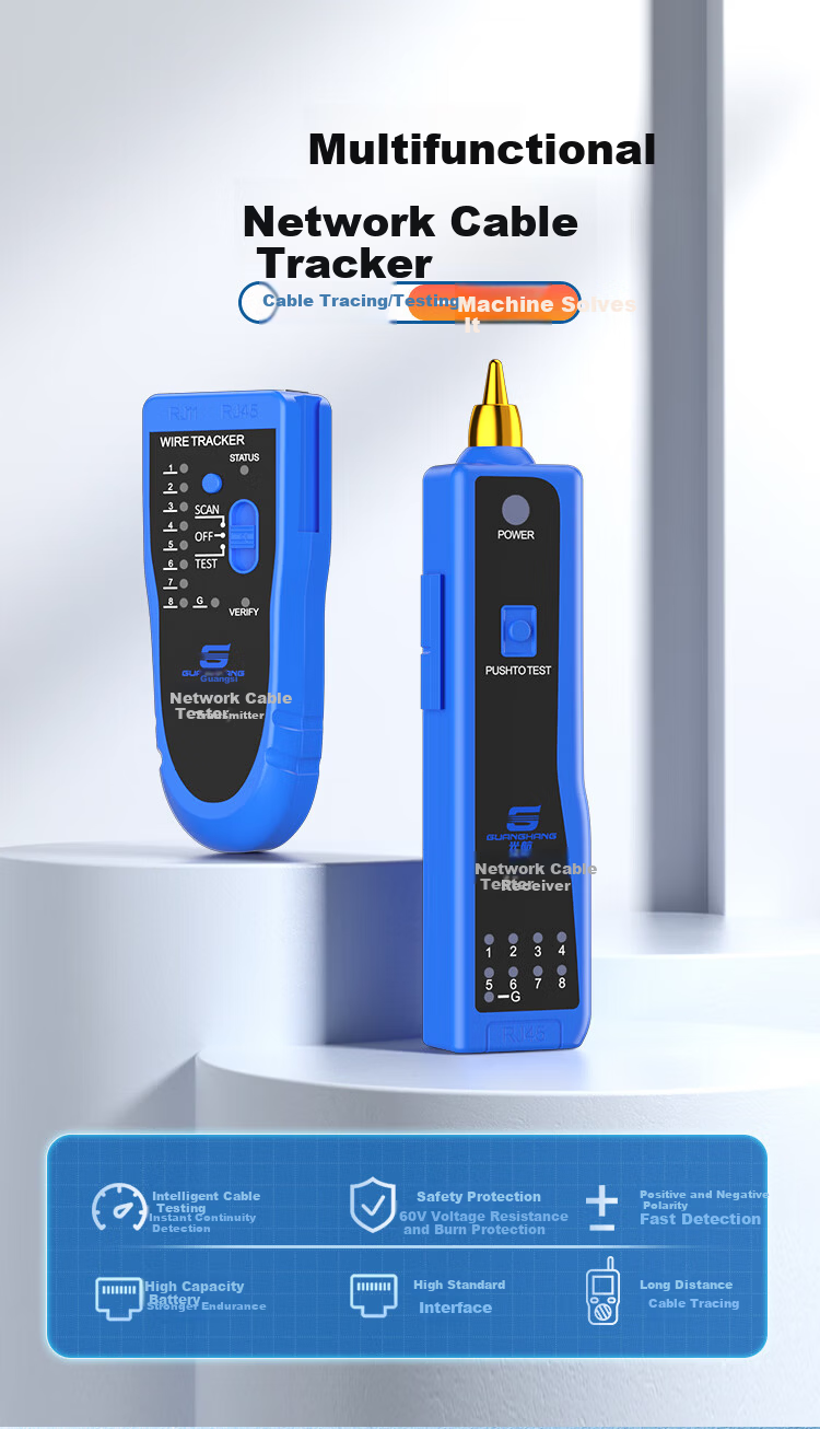 Guanghang Multifunctional Network Cable Tester Telephone and Network Line Tracer Anti-Interference Line Testing Tool Kit Switch Line Checker GH-XX01 1