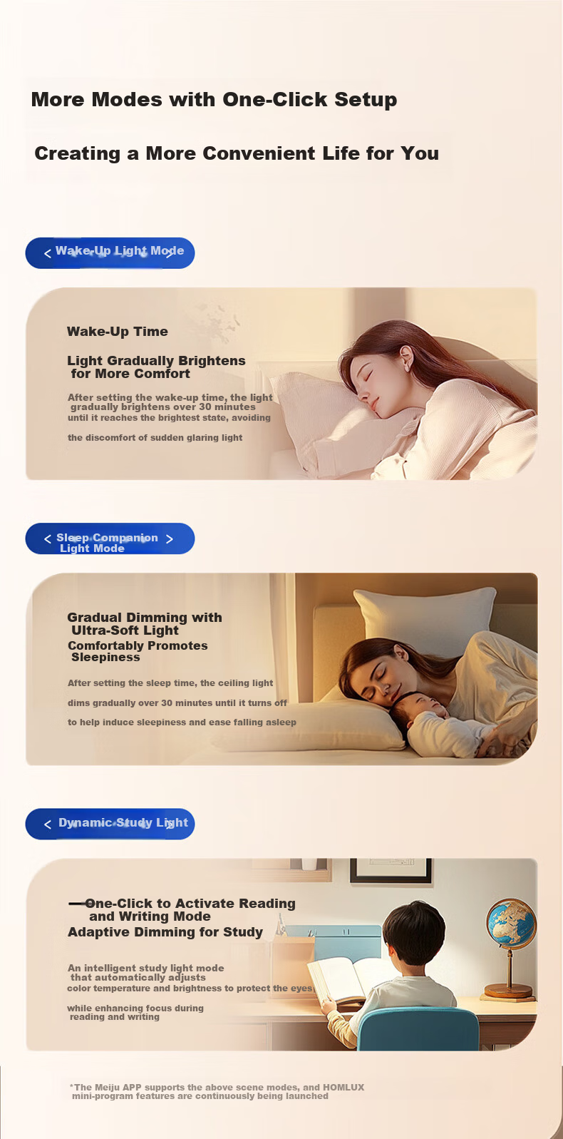 Midea LED Ceiling Light for Living Room, Dining Room, Bedroom, Children's Room, High Color Rendering Index Smart Control Round Lamp Fixture Huiyue White 60W Installation Included 12