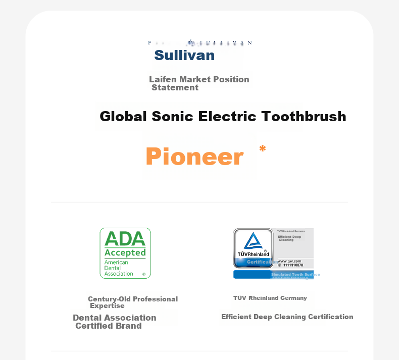 Laifen Second Generation Electric Sonic Toothbrush i2 ABS Model Deep Cleaning Gum Care Adult Toothbrush Upgraded Light Gray Couples Birthday Gift for Him/Her 1