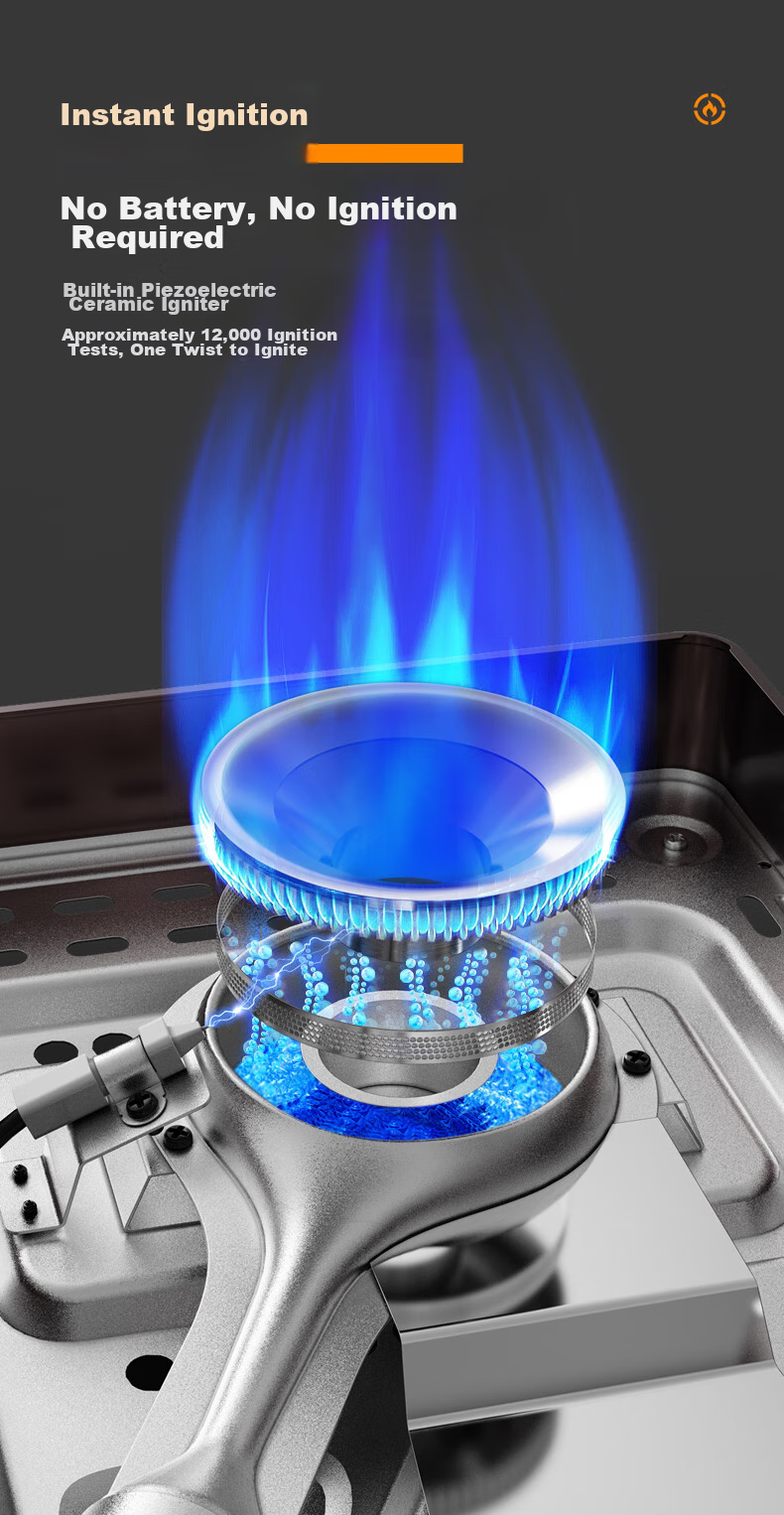 Jinyu Portable Gas Stove, Explosion-Proof Outdoor Cooking Equipment, Magnetic Cartridge Stove, Camping Cookware, Cartridge Burner, 3.5KW, Black 11