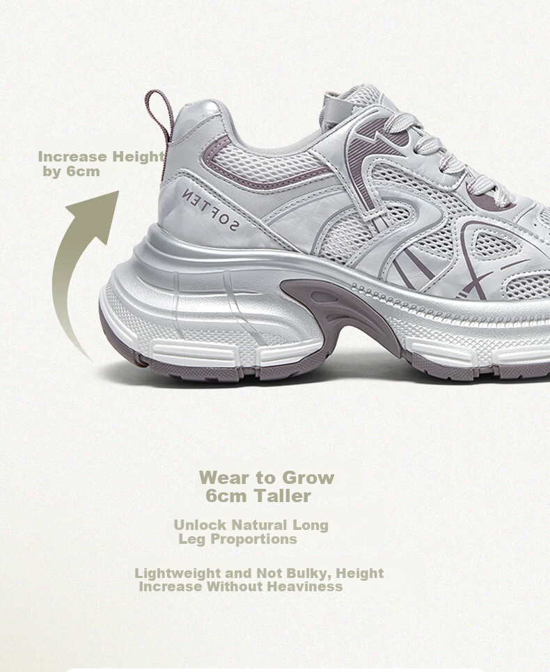 BASTO 26 Summer Dad Shoes Trendy Height-Increasing Sports Casual Shoes B8896BM6 Beige/Grey Size 40 9