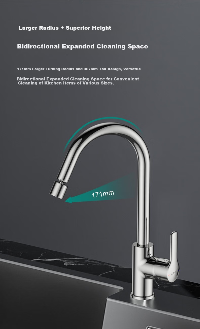 JOMOO Kitchen Faucet for Vegetable and Dish Washing Sink Dual Control Hot and Cold Water Tap 33230-385/1B-Z 10