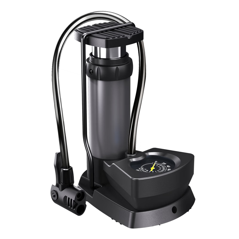 Huangchi High-Pressure Foot Pump Bicycle Air Pump for Road Bikes Electric Bikes Basketball with Pressure Gauge