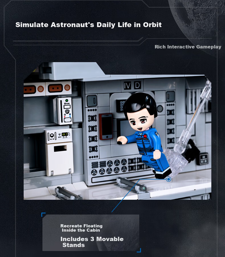 Keeppley Chinese Aerospace Building Blocks Large Assembly Model Tianhe Core Module Pillar Section Boys Gift 7