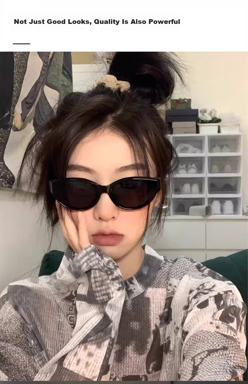 Colore.in Cat Eye Sunglasses for Women, Retro Hot Girl Style, Small Face, Small Frame, GM Glasses, 2026 New Style, UV Protection, Polarized Sunglasses 10