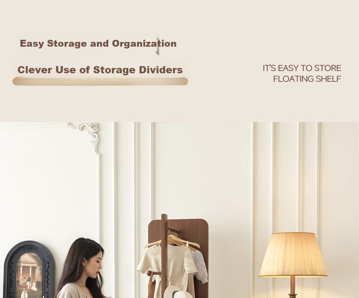 Millennium Huafu Full-Length Rotating Dressing Mirror Floor Mirror with Movable Bedroom Coat Rack Integrated Fitting Mirror 7