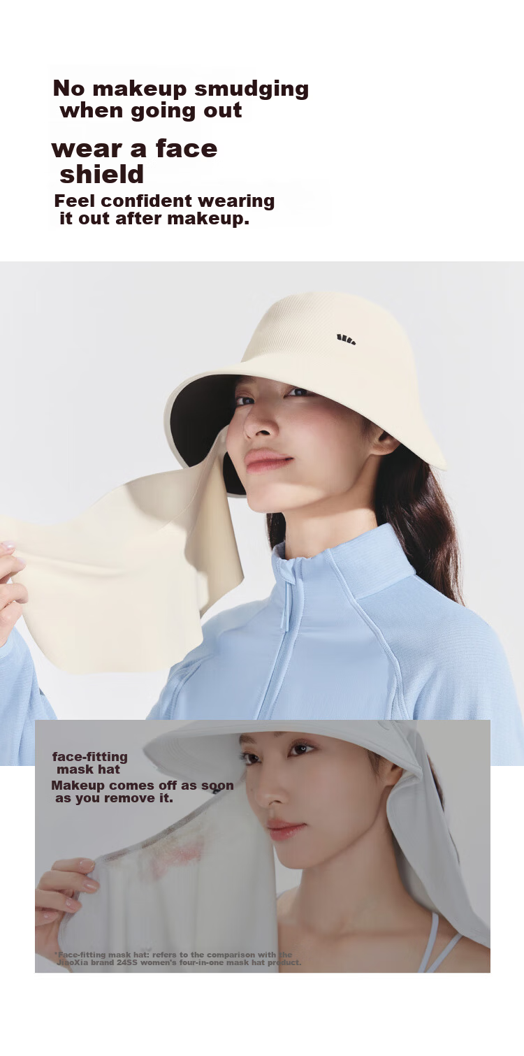 Beneunder Winter Sun Protection Hat with Magnetic Face Mask, Bucket Hat for Men and Women, Black 12