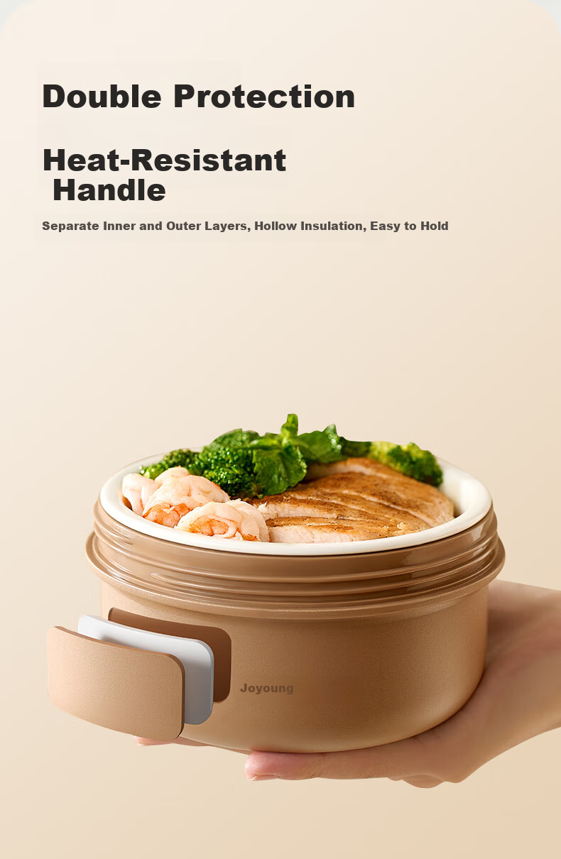 Joyoung Ceramic Lunch Box with Microwaveable Inner Container Portable Bento Box 1L for Office Workers and Students 7