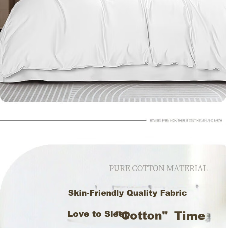 Ran Brand Pure Cotton Quilt Cover Single Piece 100-Count Cotton Duvet Cover Hotel White Quilt Cover 1.5m Double Bed 180x200cm 5