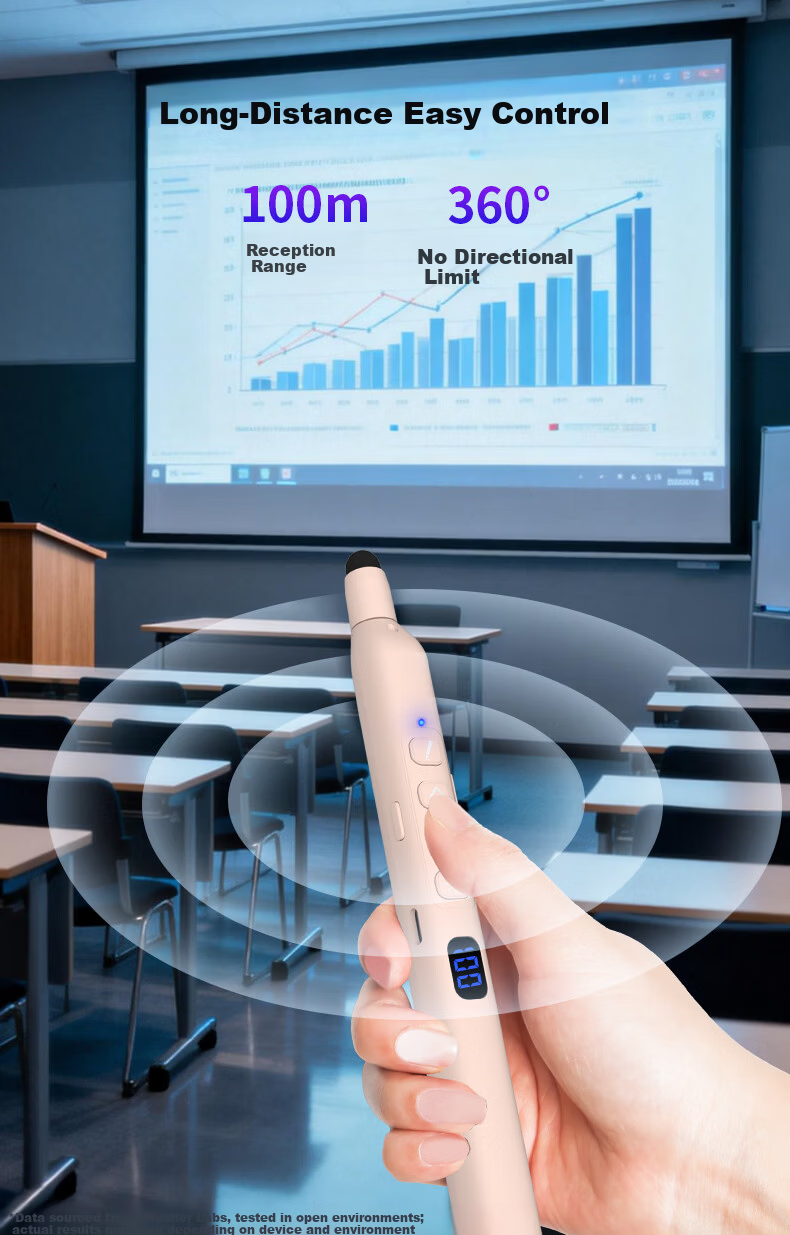 Whistler K11 Laser Presentation Pointer Retractable Teaching Pointer Support Seewo Whiteboard PPT Writing Pen Teacher Lecture Multimedia Remote Control Infrared Projection Pen Voice Control Pen 5