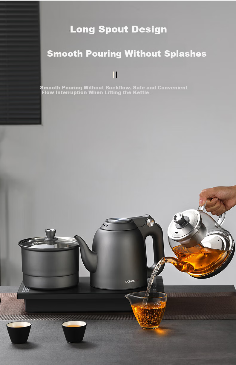 OUMETE Fully Automatic Water-Refilling Electric Kettle, Built-In Tea Table, Water-Heating Kettle, Handle Water-Refilling, Tea Brewing And Water Heating All-In Machine, 316L Insulated Tea Steeping Pot OMT-JS1927 9