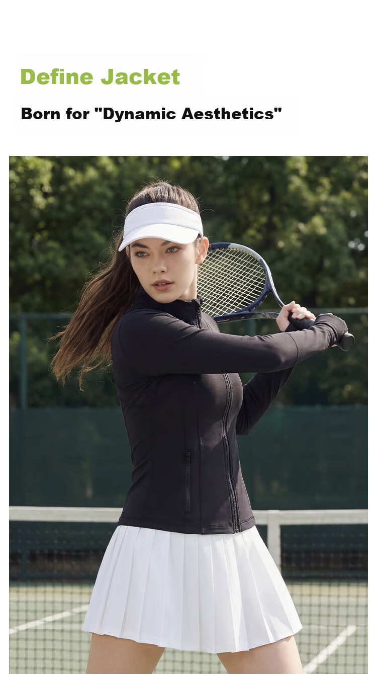 JD Jingzao 2026 New Spring Summer Define Women's Sports Jacket Running Fitness Slim Fit Coat Black L 5
