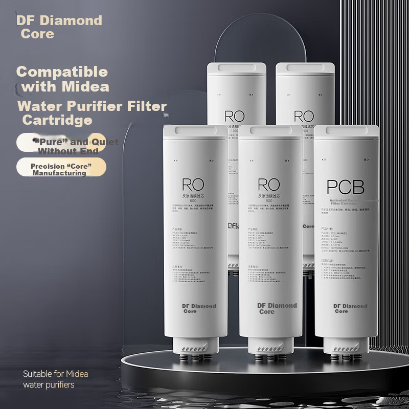 Diamond Core Compatible with Midea Water Purifier Filter Cartridge Baize Series PCB Pre-filter Composite Filter Cartridge RO Reverse Osmosis Membrane Water Purifier Filter Cartridge [600GRO Reverse Os