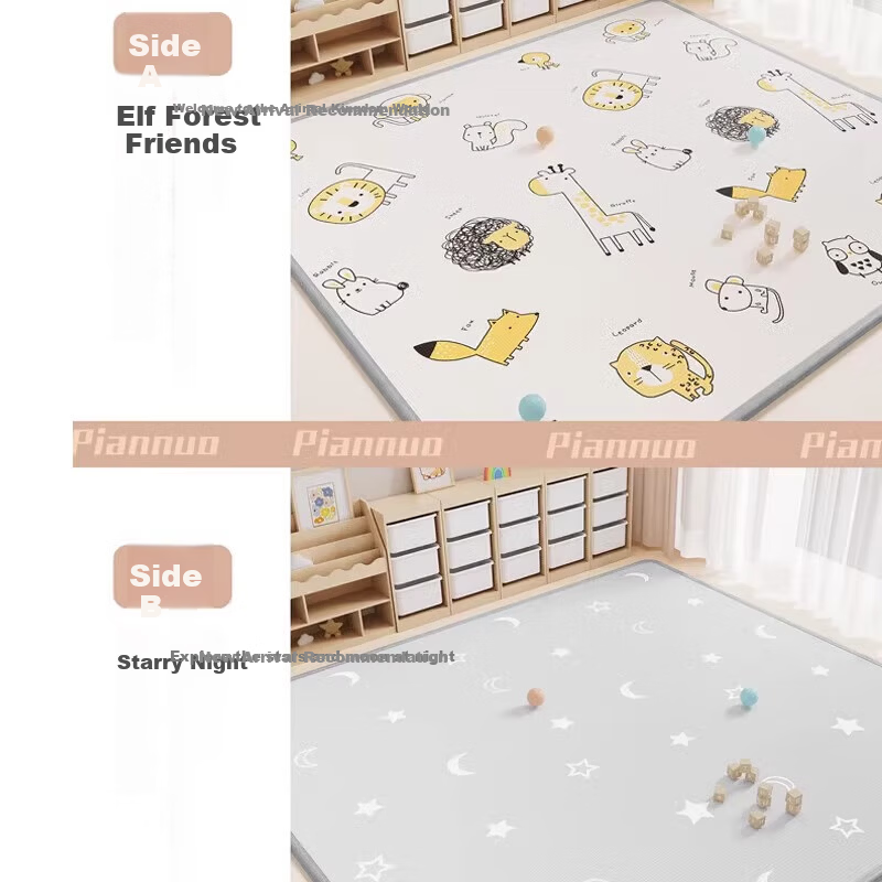 Letide XPE Baby Antibacterial Crawling Mat Foldable Play Mat Home Picnic Floor Mat 200*180*2CM with Edging 15