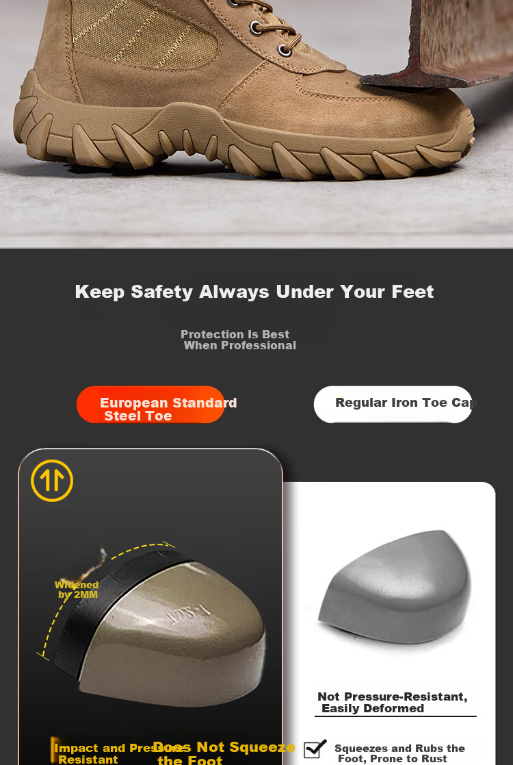 Dinggu Safety Shoes for Men, Steel Toe Anti-Smashing Puncture-Resistant High-Top Work Boots, Lightweight Autumn And Winter Fleece-Lined JD1286ZGM40 4