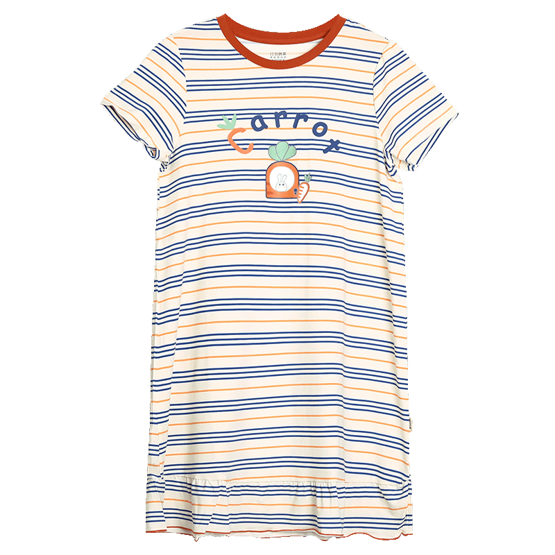 Hodohome Modal Short Sleeve Lightweight Homewear Kids Pajama Set Girls Nightdress Wearable Outdoors