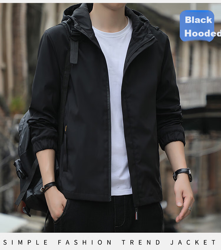 ROMON Fleece-Lined Jacket Men Autumn Winter Warm Business Casual Stand Collar Gray L 7