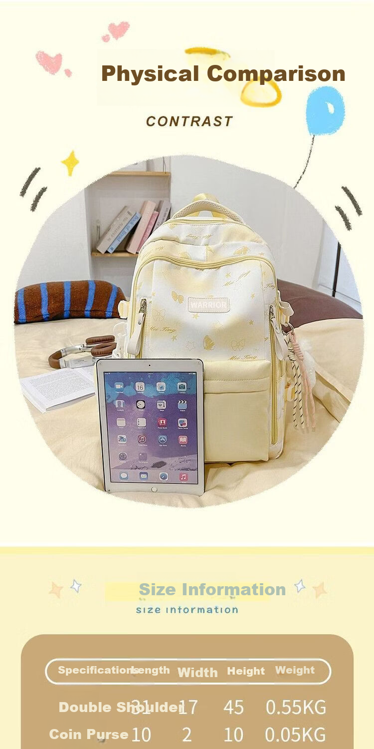 Warrior Backpack for Middle School Girls Blue High School Students 2026 New Stylish Large Capacity Lightweight Spine Protection Double Shoulder Bag 3