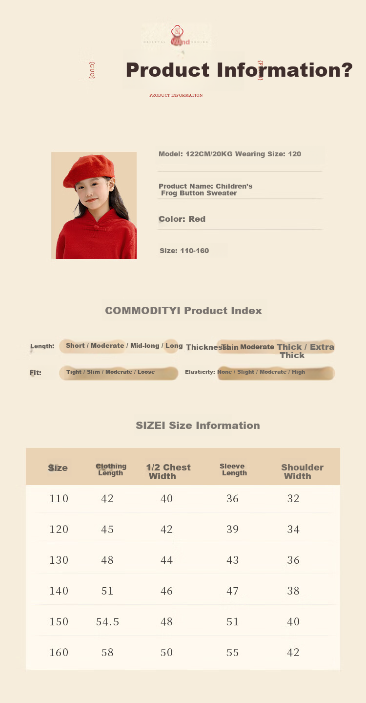 Baleno Girls Red Sweater Chinese New Year Traditional Knot Button Knitwear Stylish Kids Holiday Pullover 9