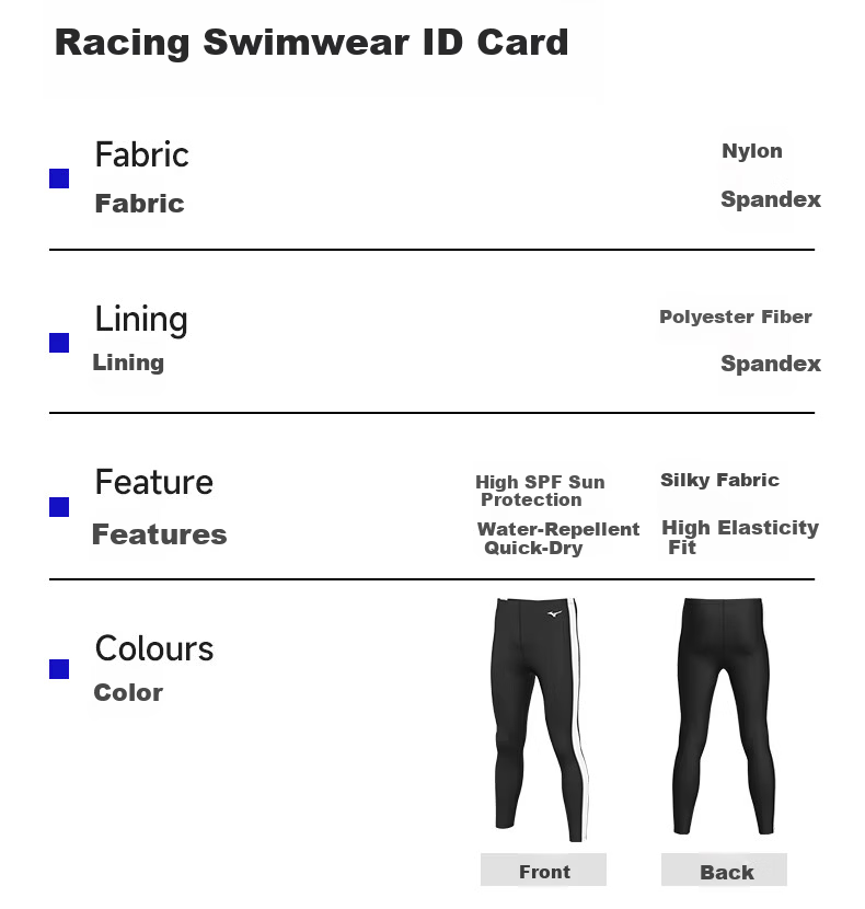 MIZUNO Men's Professional Quick-Dry Long Swim Trunks Sports Fitness Swimming Suit Fashion Plus Size Surfing Suit B1103 Black L 16