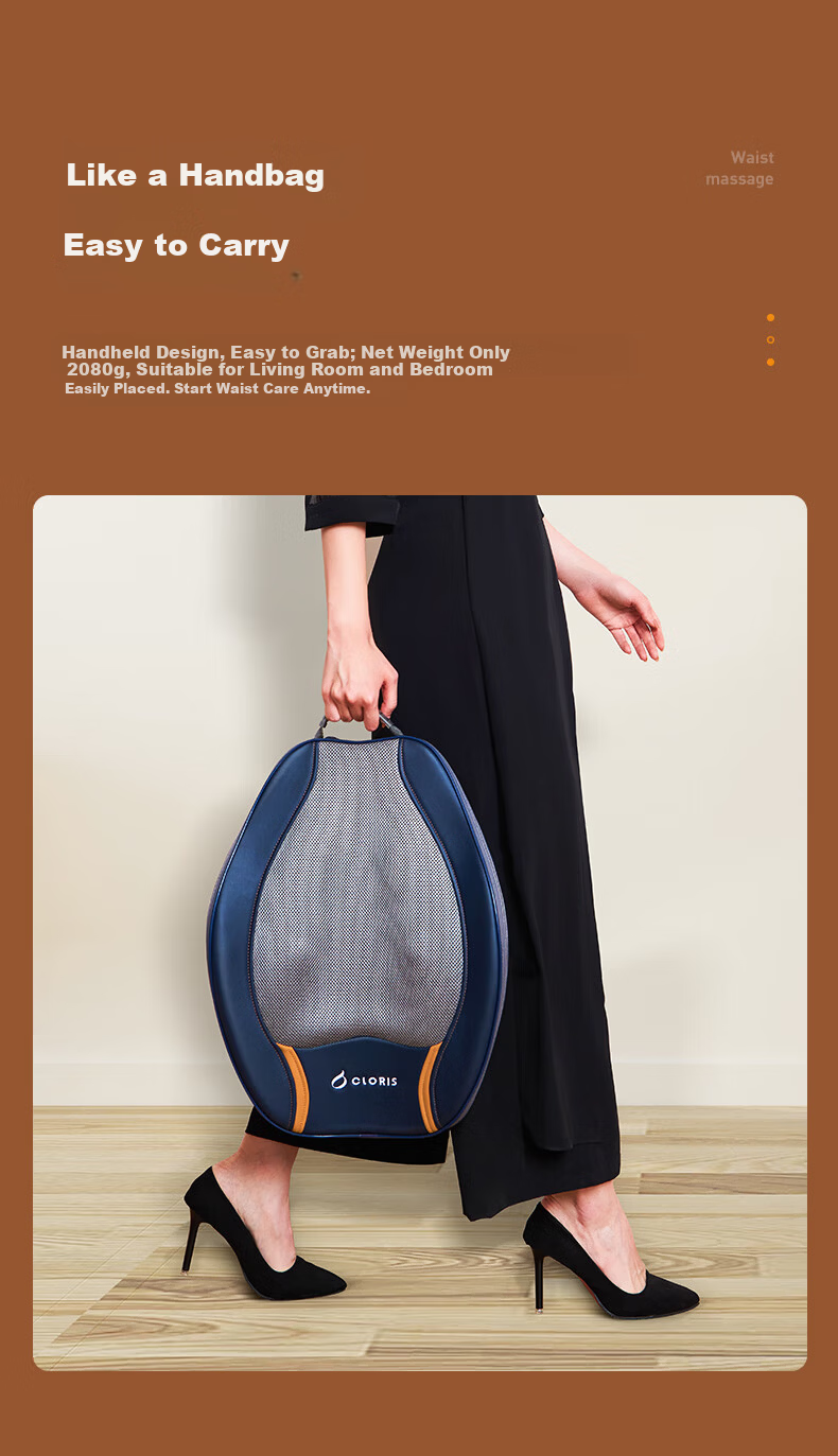 CLORIS Waist Massager Lumbar Spine Massage Cushion Back Massager Kneading Heat Therapy Lumbar Muscle Strain Massager Gift for Parents and Wife E830B 11