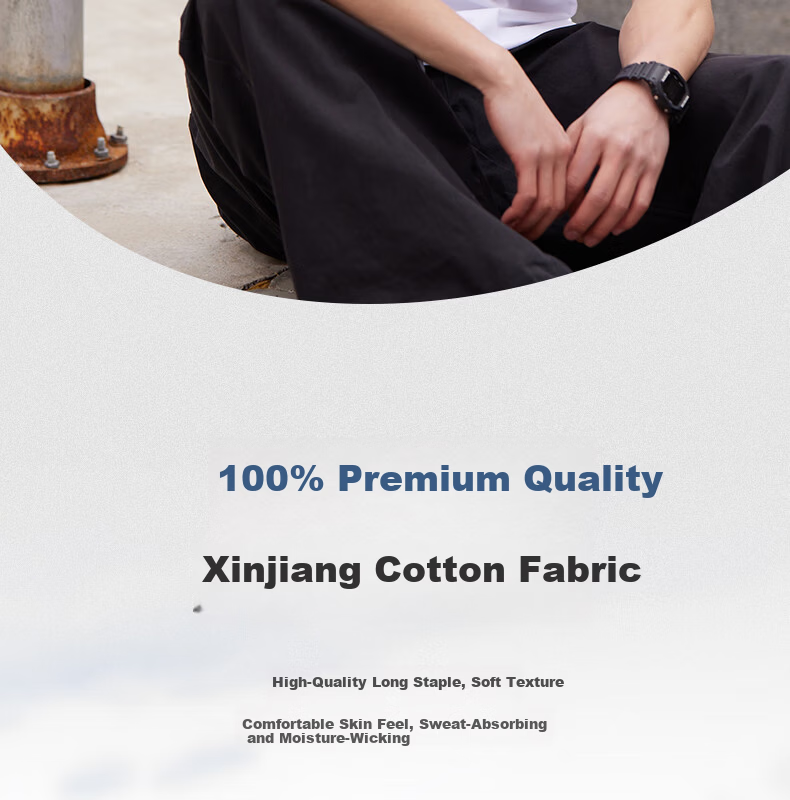 PEAK Men's Summer Short Sleeve Pure Cotton Casual Loose Breathable Outdoor Xinjiang Cotton Sports Base T-Shirt DF652430 5